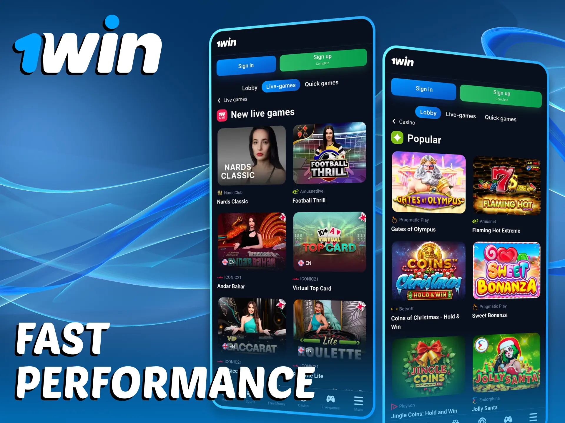 1Win app and PWA are optimised for Android and iOS.