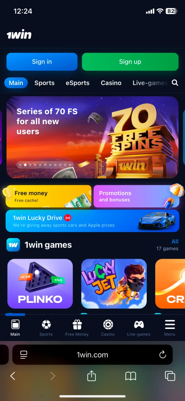 Go to 1Win official website to start downloading.