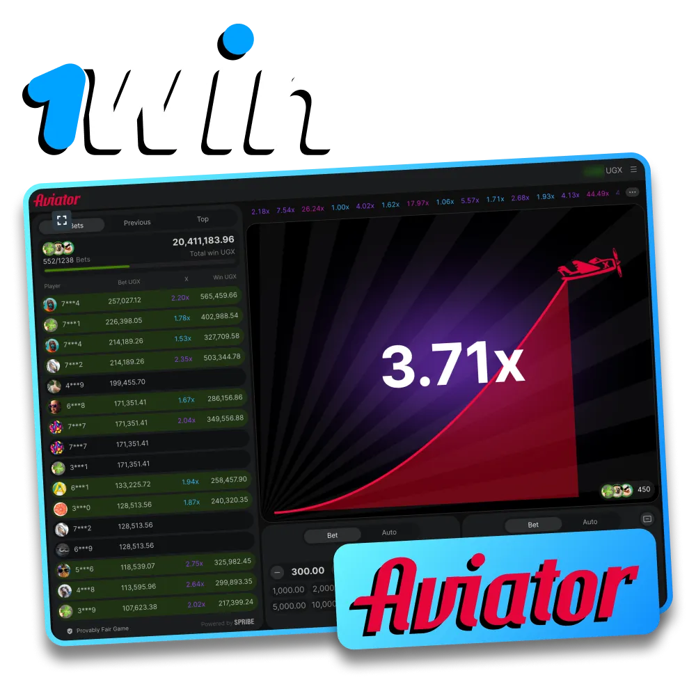 Play 1Win Aviator crash game and make a big win.