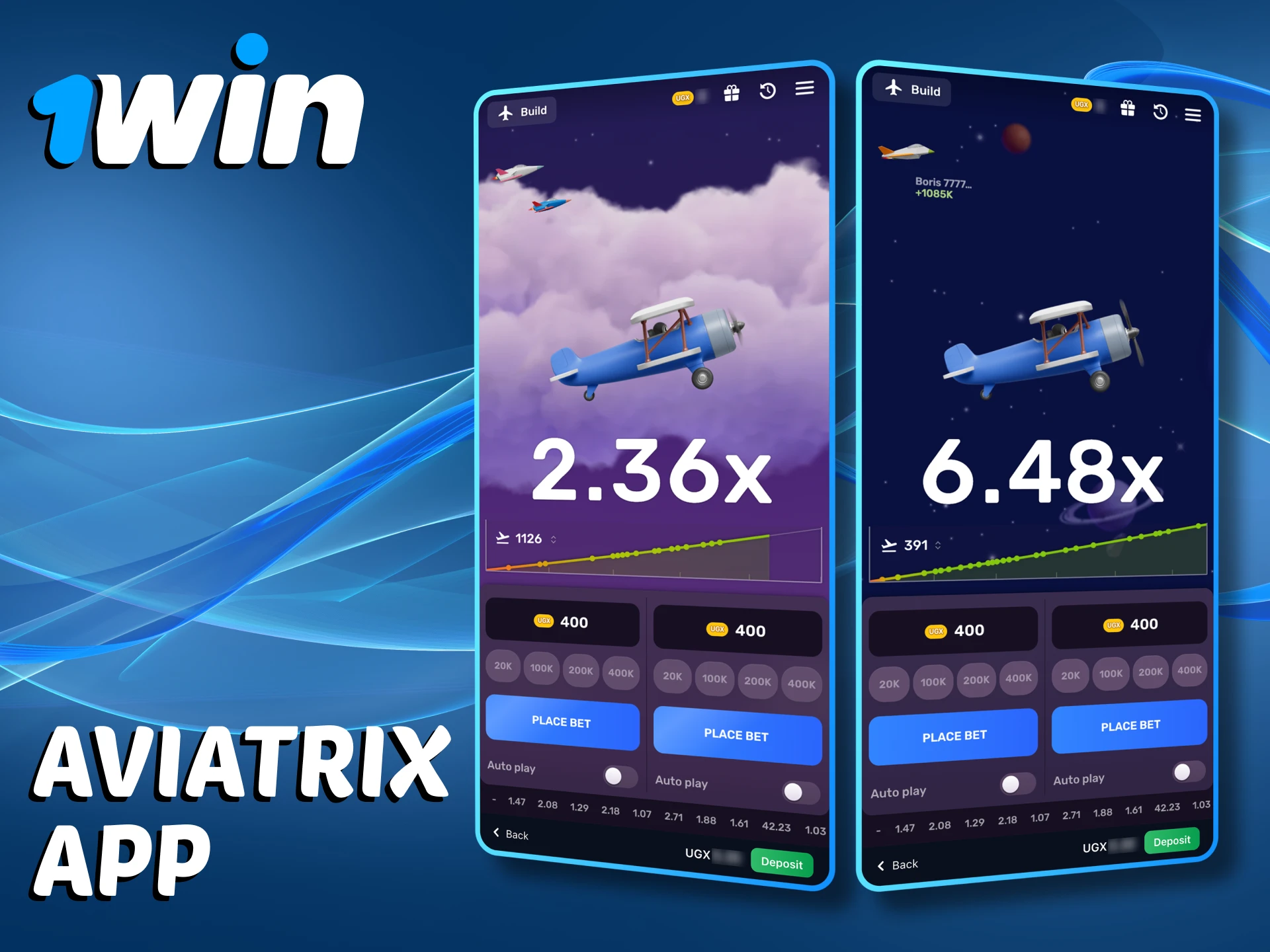 You can access 1Win Aviatrix using either iOS or Android.