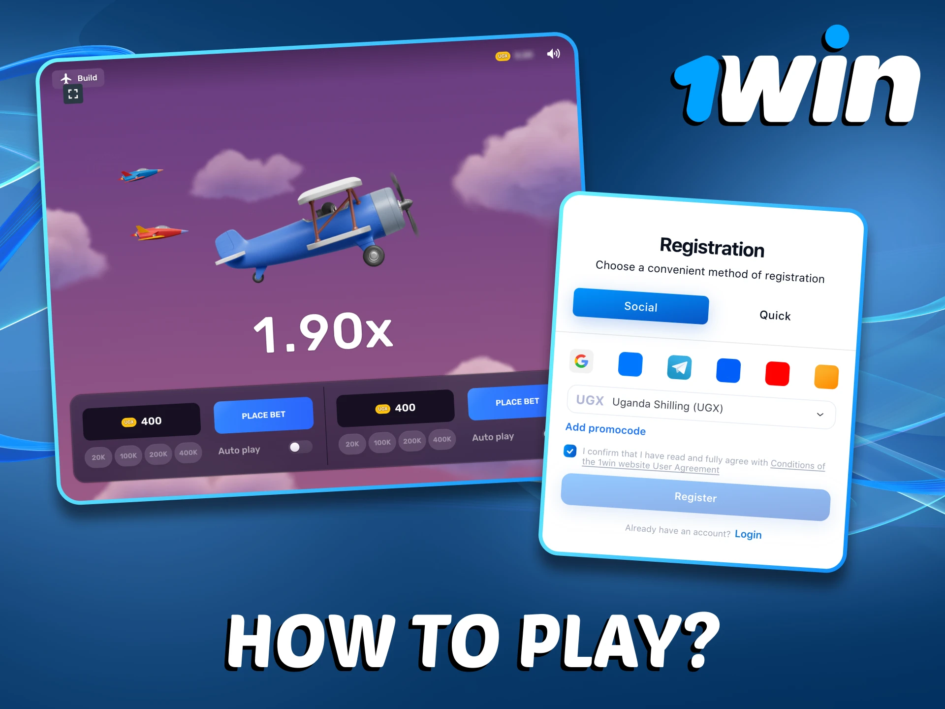 Create 1Win account to place your first Aviatrix stake.