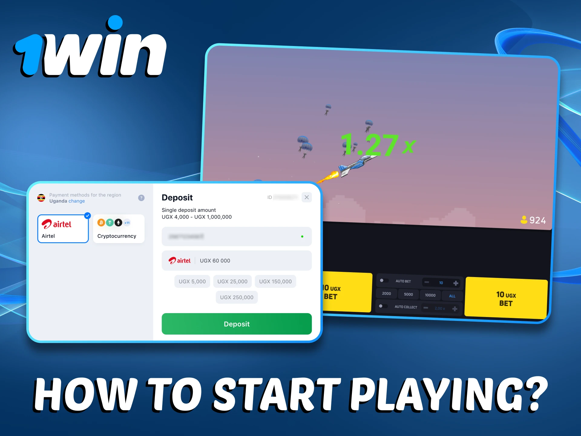 Getting started with JetX on 1Win platform is easy.