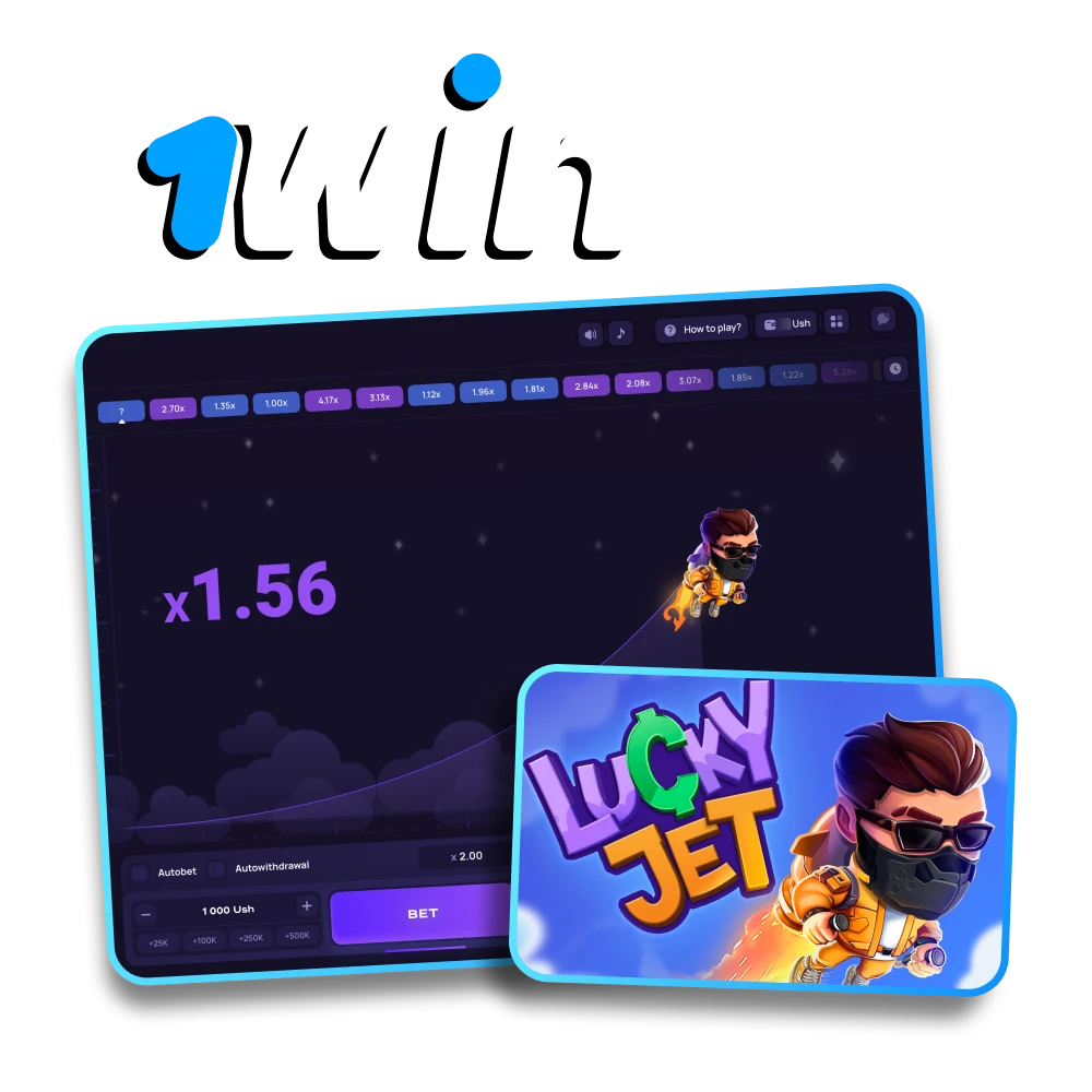 Lucky Jet is a crash game available at 1Win.