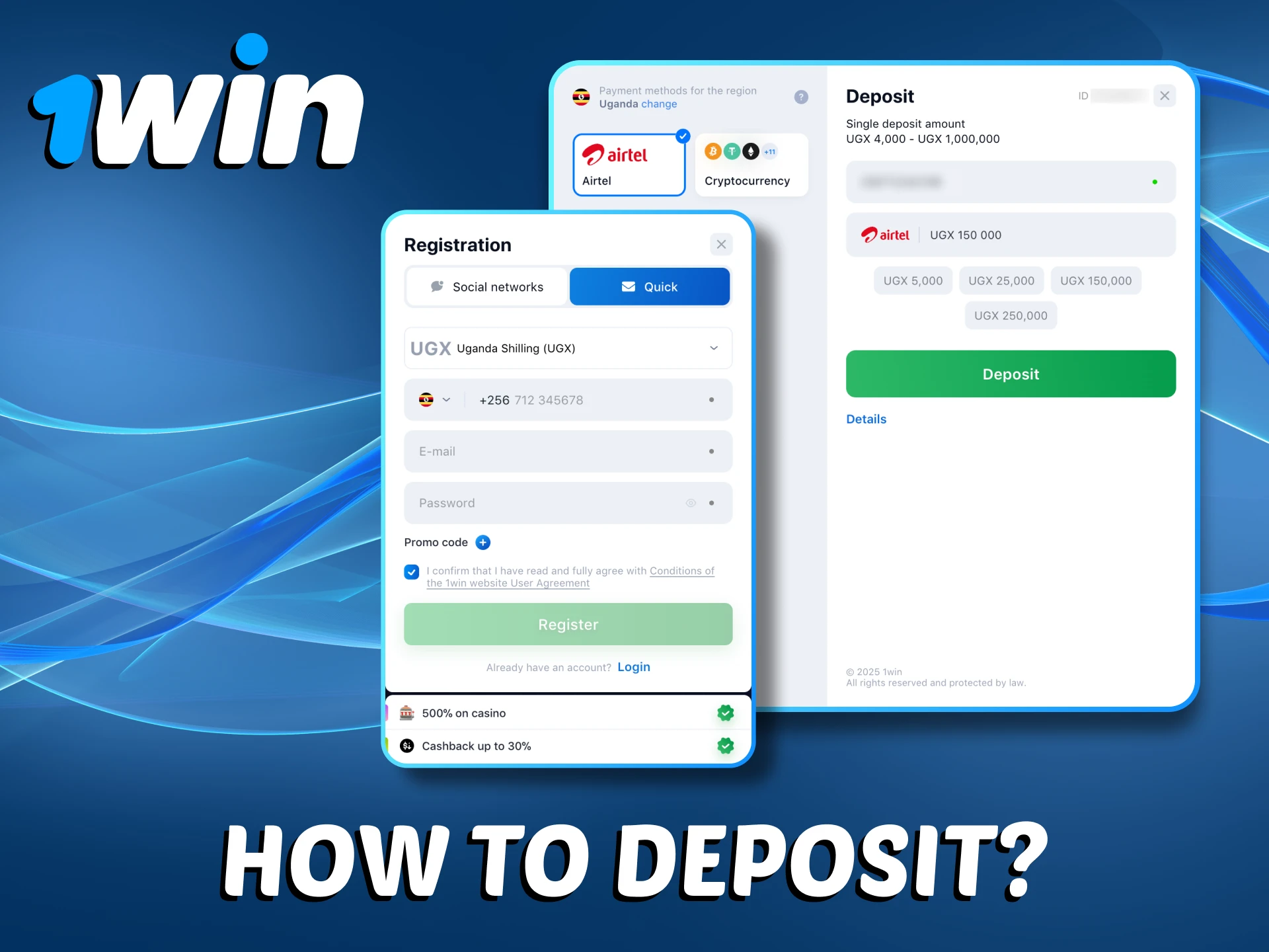 The process of 1Win deposit is easy and understandable.