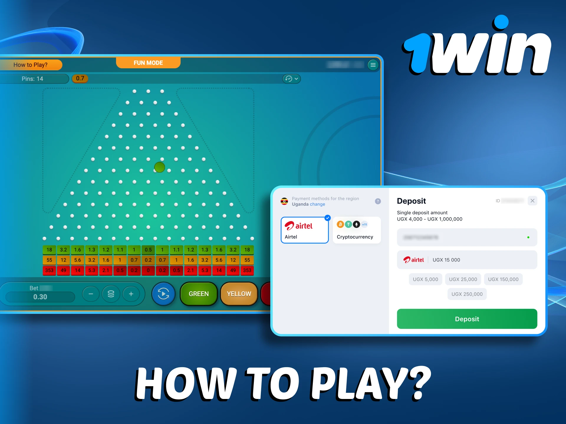 Follow these steps to start playing Plinko at 1Win.