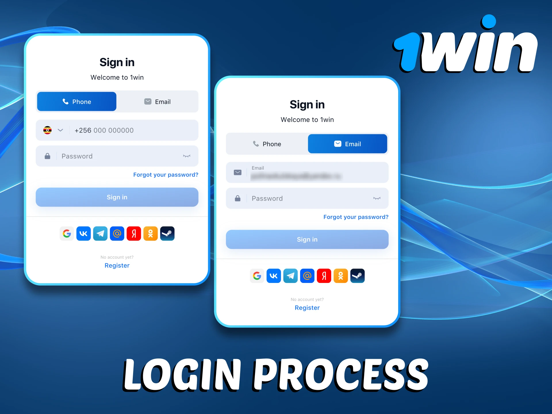 If you have 1Win account just log in.