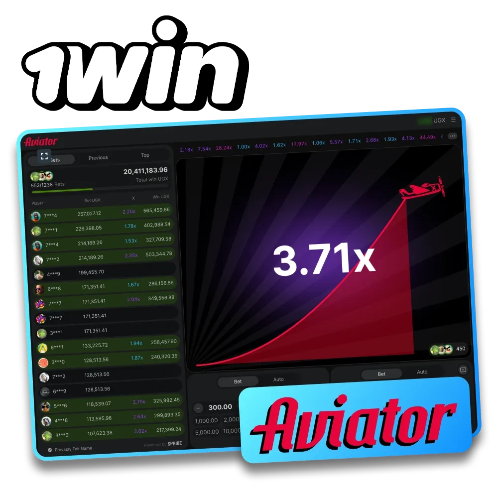 Play 1Win Aviator crash game and make a big win.