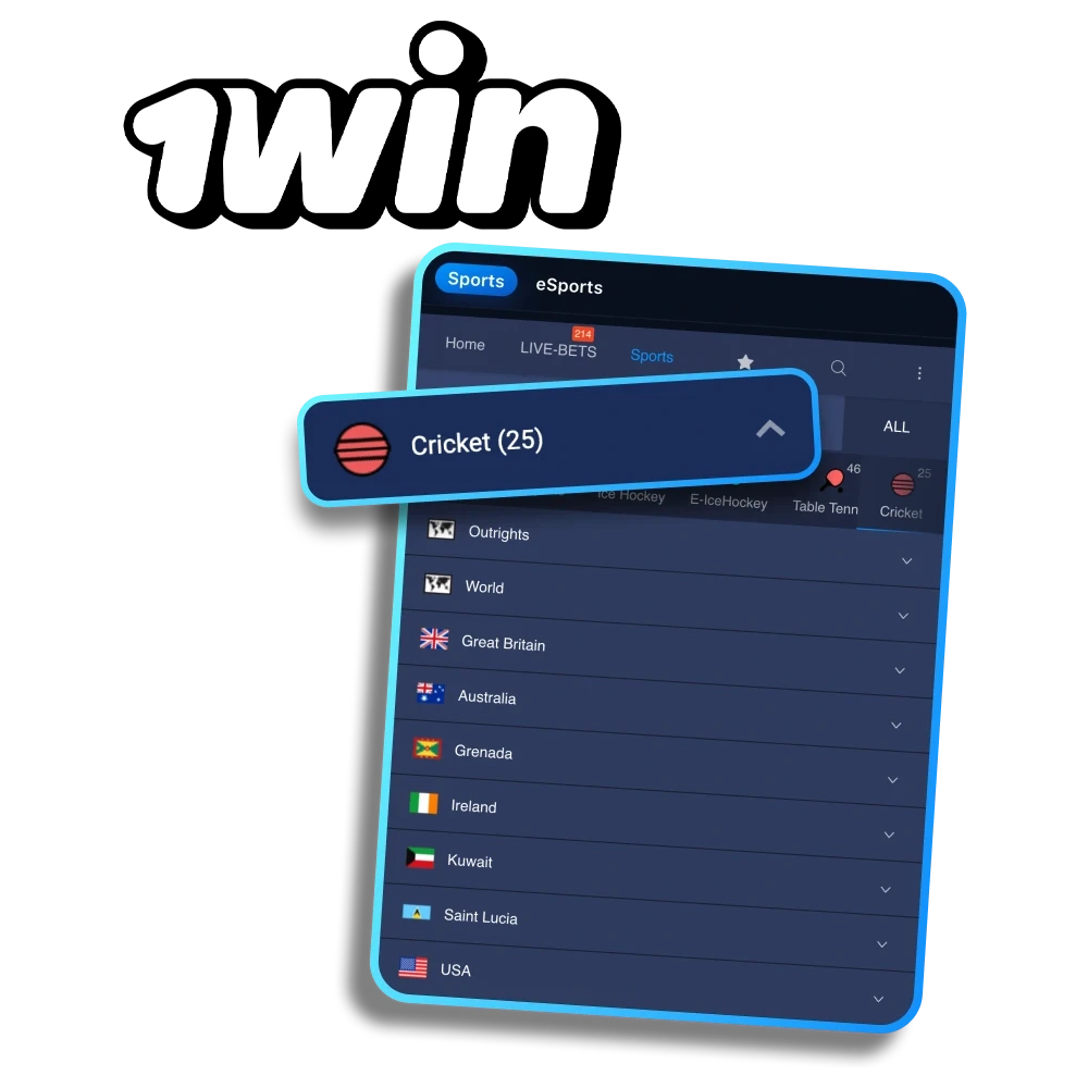 Enjoy cricket betting with 1Win official platform.